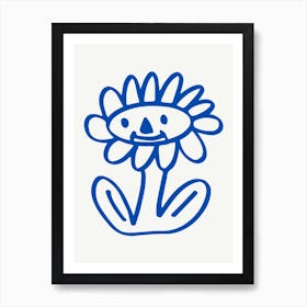 Cute Flower Drawing Art Print