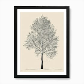 Sycamore Tree Minimalistic Drawing 2 Art Print