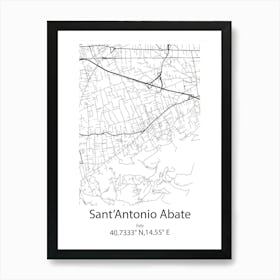 Sant Antonio Abate,Italy Minimalist Map Poster