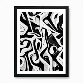 Joy Abstract Black And White 1 Art Print