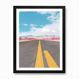 Open Highway Road In Death Valley Art Print