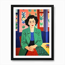 Woman Sitting At A Table Art Print