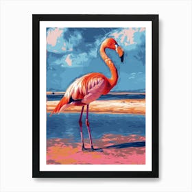 Greater Flamingo Walvis Bay Erongo Namibia Tropical Illustration 3 Art Print