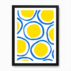 Yellow And Blue Circles 1 Art Print