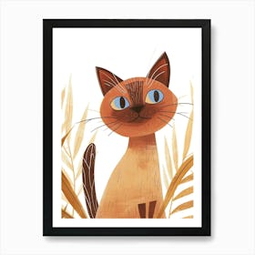 Javanese Cat Clipart Illustration 7 Art Print