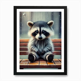 Cute Raccoon Art Print