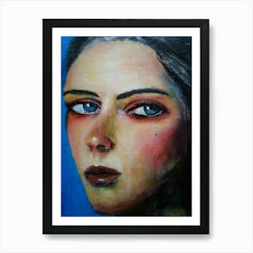 Anna, original acrylic hand painted portrait Art Print