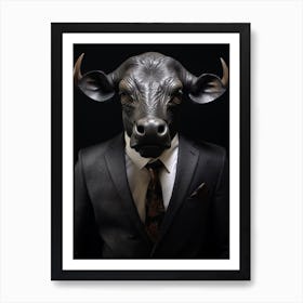 African Buffalo Wearing A Suit 1 Art Print