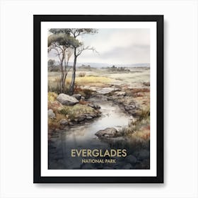 Everglades National Park Watercolour Vintage Travel Poster 3 Art Print