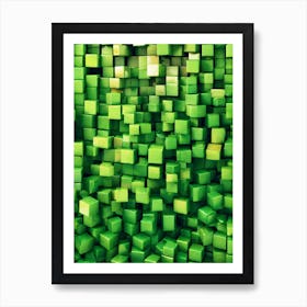 Green Cubes Art Print