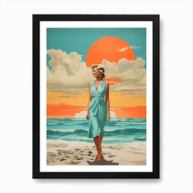 'Sunset On The Beach' 1 Art Print