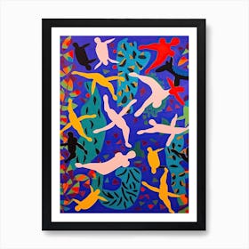 Diving In The Style Of Matisse 1 Art Print