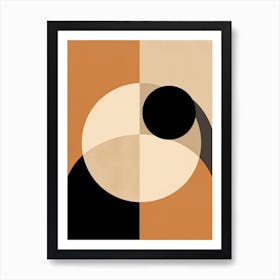 Nebula Whispers: Beige Mid-Century Cosmos Art Print