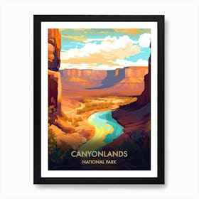 Canyonlands National Park Travel Poster Illustration Style 4 Art Print