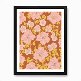 Wisteria Floral Print Retro Pattern 2 Flower Art Print