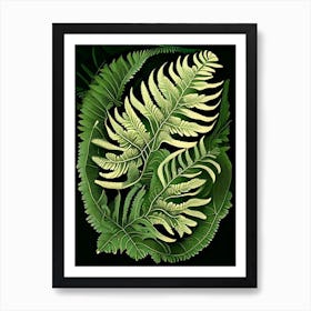 Southern Shield Fern Vintage Botanical Poster Art Print