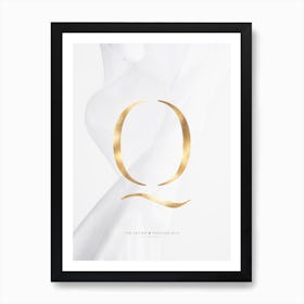 Letter Q Gold Art Print