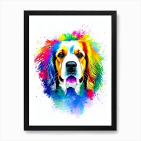 Clumber Spaniel Rainbow Oil Painting Dog Art Print