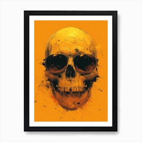 Skull Spectacle: A Frenzied Fusion of Deodato and Mahfood:Skull With Sunglasses 4 Art Print