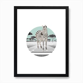 Zebra Collage Art Print