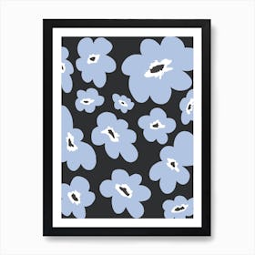 Big Daisies Blue Art Print