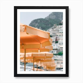 Umbrellas Amalfi Coast Art Print