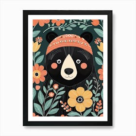 Floral Cute Baby Bear Nursery (1) Art Print