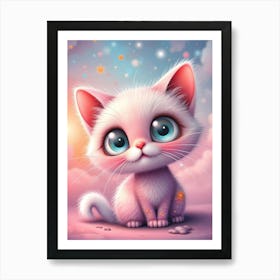 Pinky Pinkerton and the Magical Whisker Quest: A cute Kitten Artwork For Kids Art Print