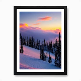 Breckenridge, Usa Sunrise Skiing Poster Art Print