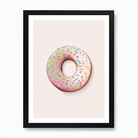 Sprinkles Donut Abstract Line Drawing 3 Art Print