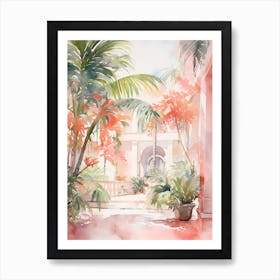 Watercolor Painting Of Playa Paraiso, Tulum Mexico 2 Art Print