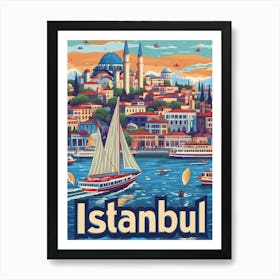 Aihrgdesign A 1970s Inspired Travel Poster For Istanbul 1 Art Print