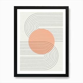 Peach Sun and Arch Art Print