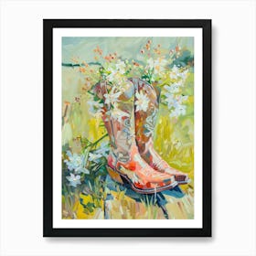 Cowboy Boots And Wildflowers Solomon S Seal 1 Art Print