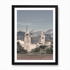Mallorca Alcudia Windmill In The Mountains Art Print