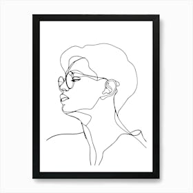 Portrait Of A Woman With Glasses Art Print