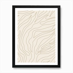 Minimal Abstract Cream White And Gold Art Print