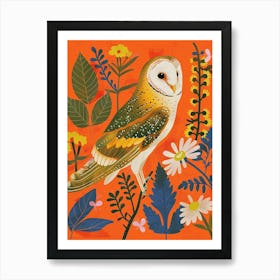 Spring Birds Barn Owl 2 Art Print