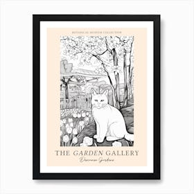 The Garden Gallery, Descanso Gardens, Usa, Cats Line Art 2 Art Print