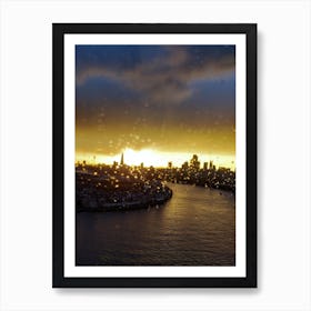Sunset Over London 1 Art Print