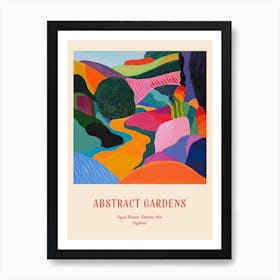 Colourful Gardens Royal Botanic Gardens Kew United Kingdom 3 Red Poster Art Print