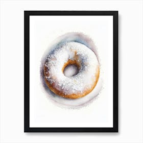 Powdered Sugar Donut Cute Neon 3 Art Print