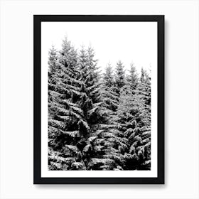 Snowy Christmas Trees Art Print