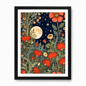 Red Poppies On The Moon Art Print