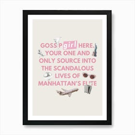 Gossip Girl Inspired Art Print