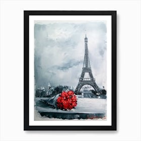 Roses for a loved one in Paris Art Print