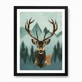 Deer Canvas Art 1 Art Print