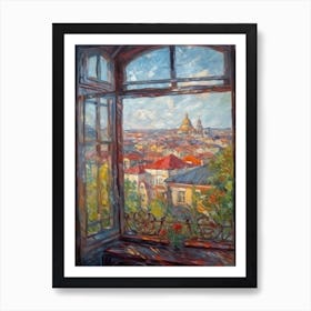 Window View Of Moscow Russia Impressionism Style 4 Art Print