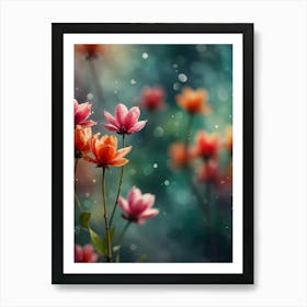 Flowers In The Rain Art Print