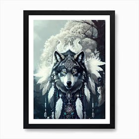 Native American Wolf Art Print